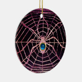 SPIDER en WEB Blue Sapphire Black Keramisch Ornament (Rechts)