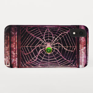 SPIDER EN WEB Green Emerald Black iPhone XR Hoesje