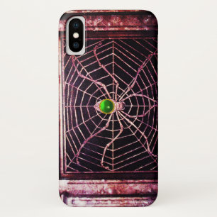 SPIDER EN WEB Green Emerald Black iPhone X Hoesje