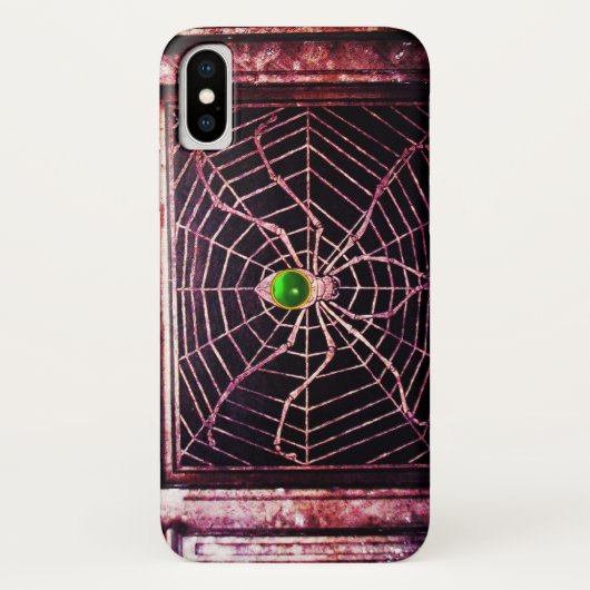 SPIDER EN WEB Green Emerald Black Case-Mate iPhone Case (Achterkant)