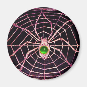 SPIDER EN WEB Green Emerald Black Magneet