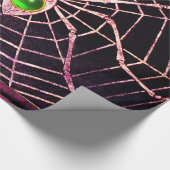 SPIDER EN WEB Green Emerald Gemstone Black Cadeaupapier (Hoek)