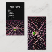 SPIDER EN WEB Green Emerald Gemstone Black Visitekaartje (Voorkant / Achterkant)