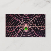 SPIDER EN WEB Green Emerald Gemstone Black Visitekaartje (Achterkant)