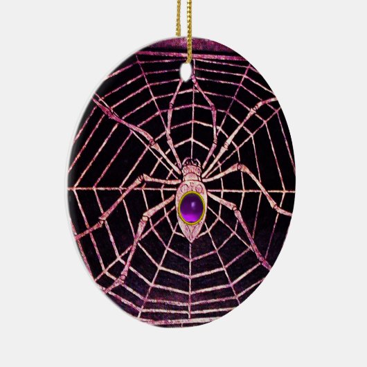 SPIDER EN WEB Paars Amethyst Black Keramisch Ornament (Rechts)