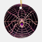 SPIDER EN WEB Paars Amethyst Black Keramisch Ornament (Voorkant)