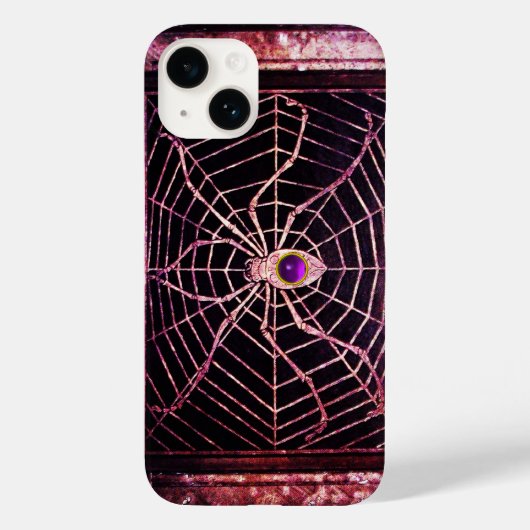 SPIDER EN WEB PAARS GEMSTONE Black Case-Mate iPhone Case (Achterkant)
