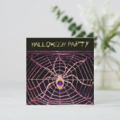 SPIDER EN WEB PAARSE AMETHYST ZWART HALLOWEEN PART KAART (Staand voorkant)