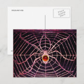SPIDER en WEB Red Ruby Black Briefkaart (Voorkant / Achterkant)