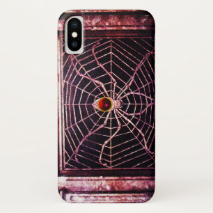 SPIDER en WEB Red Ruby Black iPhone X Hoesje