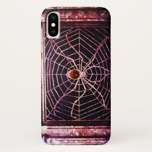 SPIDER en WEB Red Ruby Black Case-Mate iPhone Case (Achterkant)