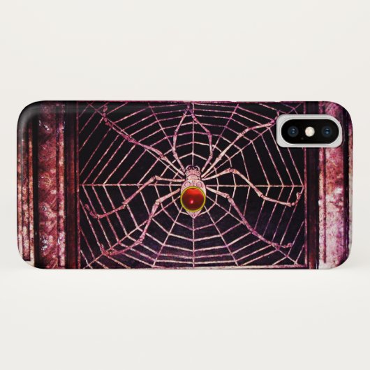 SPIDER en WEB Red Ruby Black Case-Mate iPhone Case (Achterkant (horizontaal))
