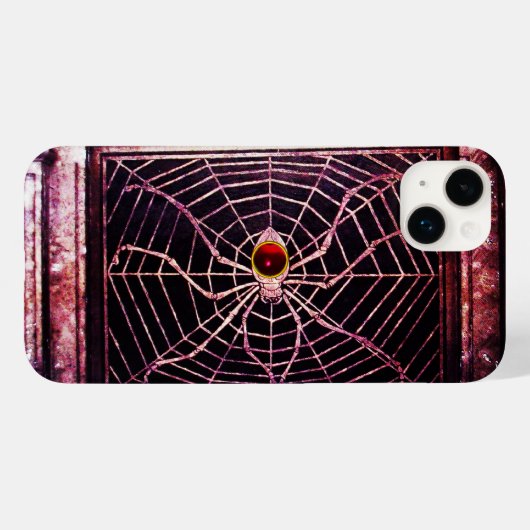 SPIDER en WEB Red Ruby Black Case-Mate iPhone Case (Achterkant (horizontaal))