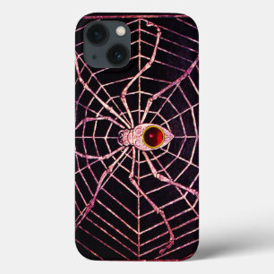 SPIDER en WEB Red Ruby Black iPhone 13 Hoesje