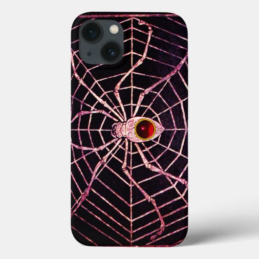 SPIDER en WEB Red Ruby Black Case-Mate iPhone Case (Achterkant)
