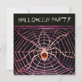 SPIDER EN WEB RED RUBY BLACK HALLOWEEN PARTIJ KAART (Voorkant)