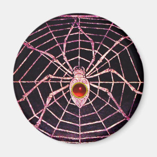 SPIDER en WEB Red Ruby Black Magneet