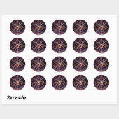 SPIDER en WEB Red Ruby Black Ronde Sticker (Vel)