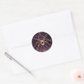 SPIDER en WEB Red Ruby Black Ronde Sticker (Envelop)