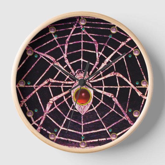 SPIDER en WEB Red Ruby Gemstone Black (Voorkant)