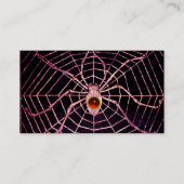 SPIDER en WEB Red Ruby Gemstone Black Paper Visitekaartje (Achterkant)