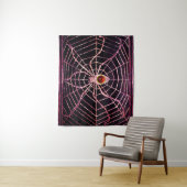 SPIDER en WEB Red Ruby Gemstone Black Wandkleed (In situ)