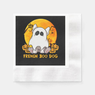 Spider Gift Franse Boo Bulldog met pompoenspin Servet