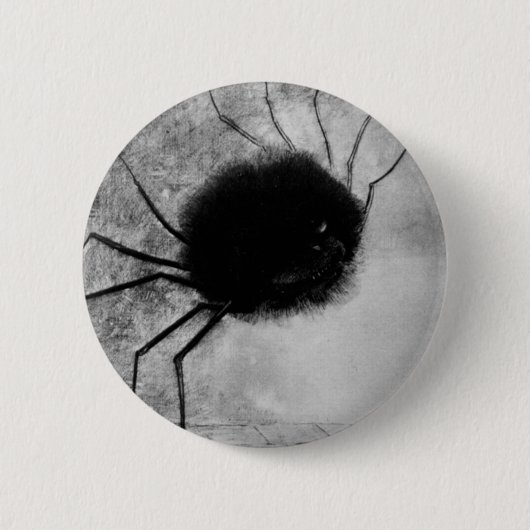 Spider glimlachen door Odilon Redon, Halloween Ronde Button 5,7 Cm (Voorkant)