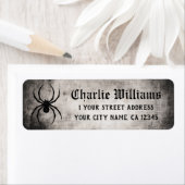 Spider gritty grunge Halloween return address Etiket (Insitu)