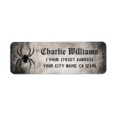 Spider gritty grunge Halloween return address Etiket (Voorkant)