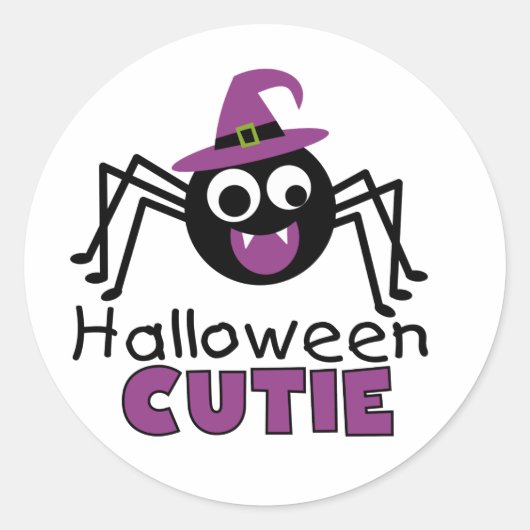 Spider Halloween Cutie Ronde Sticker (Voorkant)