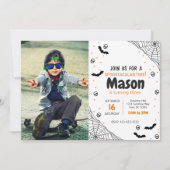 Spider Halloween Invitation d'anniversaire avec ph (Devant)