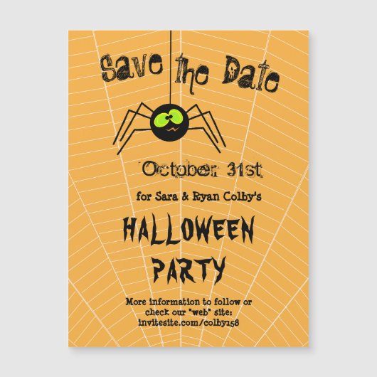 Spider Halloween Party Save the Date Magnetische K (Voorkant)