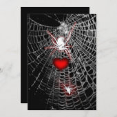 Spider Heart Goth Wedding Invitations (Devant / Derrière)