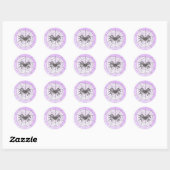 Spider in spinneweb paars Halloween Ronde Sticker (Vel)