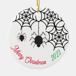Spider kerst keramisch ornament