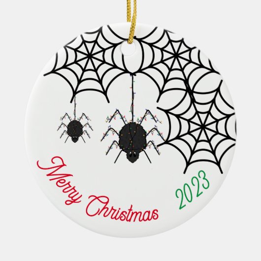 Spider kerst keramisch ornament (Voorkant)