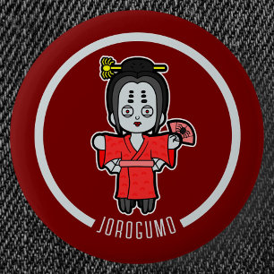 Spider Lady Jorogumo Japanese Yokai Ronde Button 5,7 Cm