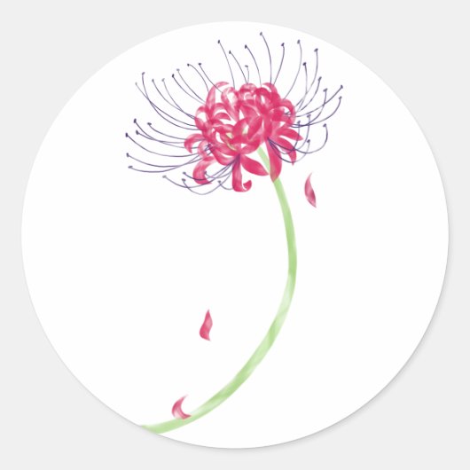Spider Lily Ronde Sticker (Voorkant)