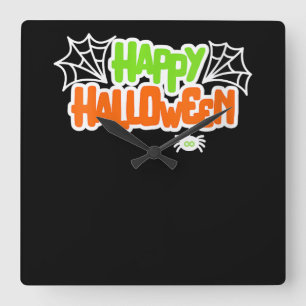 Spider Lovers Happy Halloween Kleurrijke Schattige Vierkante Klok