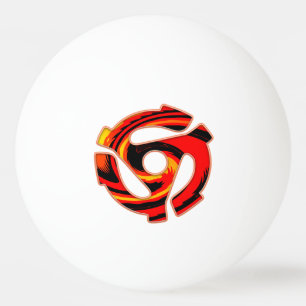 Spider met 45 rpm pingpongballen