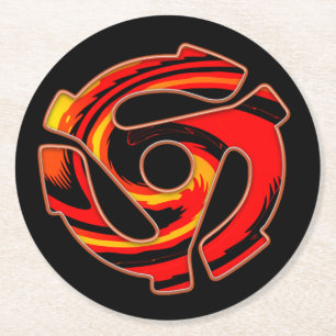 Spider met 45 rpm ronde kartonnen onderzetter