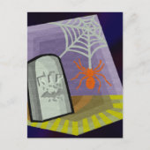 Spider met web- en RIP-teller Briefkaart (Voorkant)