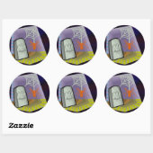 Spider met web- en RIP-teller Ronde Sticker (Vel)