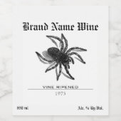 Spider minimalistisch griezelig Halloween Tarantul Wijn Etiket (Enkel label)