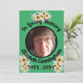 Spider Mums Photo Green Memory Citation Carte Memo (Debout devant)