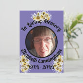 Spider Mums Photo Paars Memory Quote Memorial (Staand voorkant)