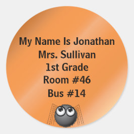 Spider Nametag Ronde Sticker