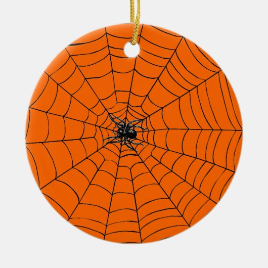 Spider op internet keramisch ornament (Voorkant)