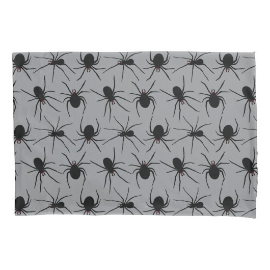 Spider patroon op grijs kussensloop (Voorkant)